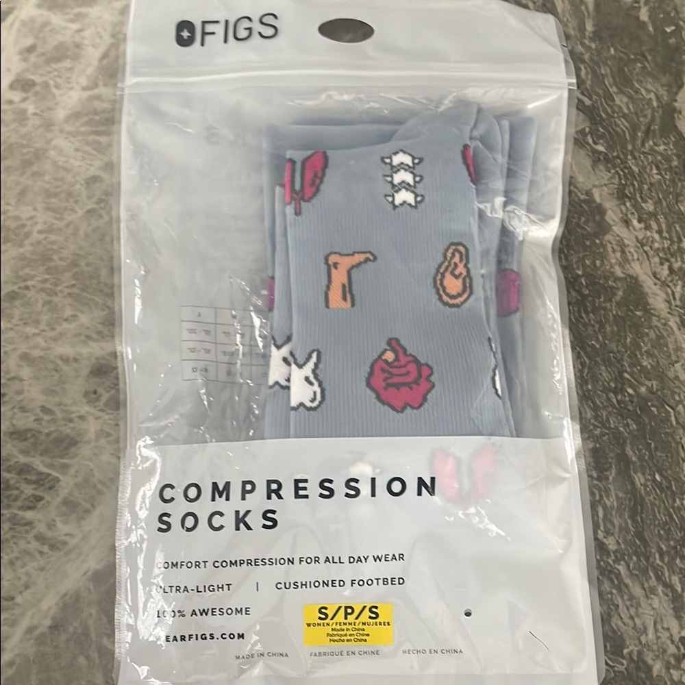 Figs Light Blue Compression Socks